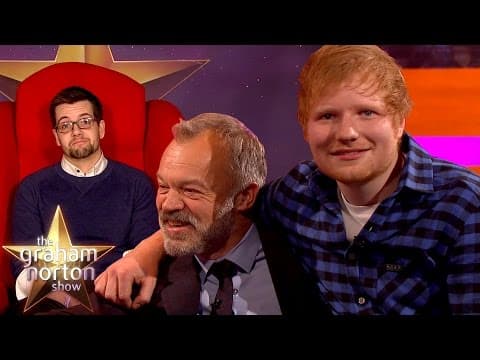 Ed Sheeran a červené křeslo