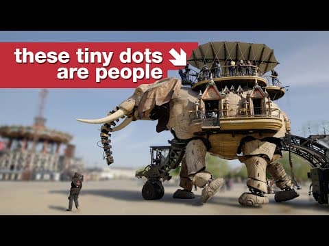 Projížďka na obřím mechanickém slonovi